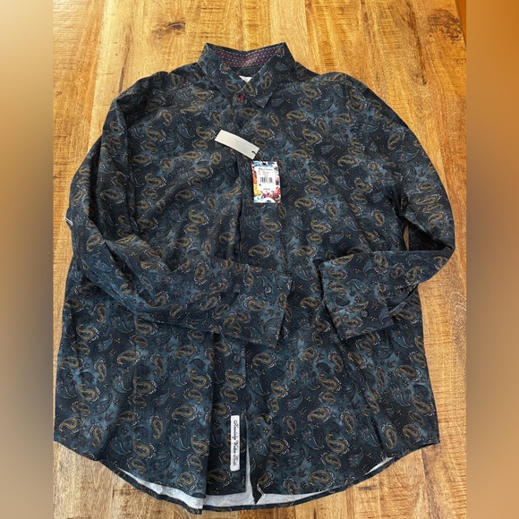 Robert Graham Other - Robert Graham SCOTT classic fit Men's Paisley button down Shirt dark teal 3X 3XL